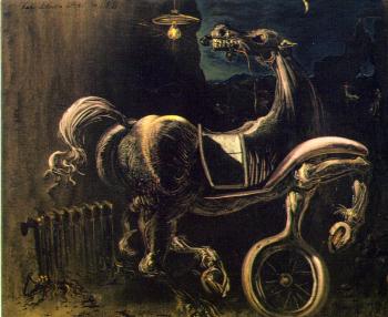 Salvador Dali : Debris of an Automobile Giving Birth to a Blind Horse Biting a Telephone